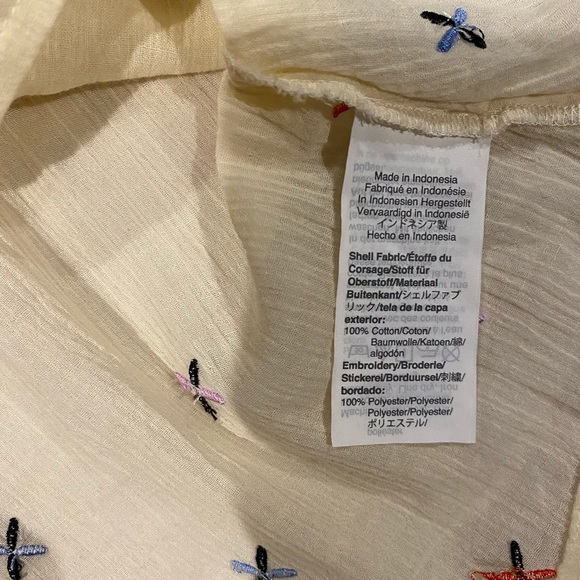 Madewell Embroidered ruffled top size S - Picture 6 of 9